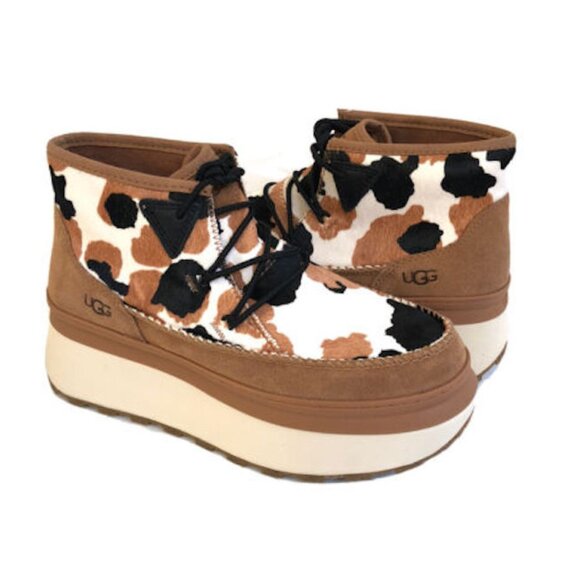 Ugg Marin Platform Cow Print Bootie Sneaker - Picture 3 of 5